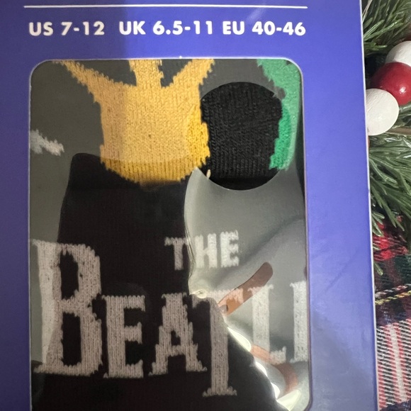 The Beatles Vibrant Striped Boxed 3 Pairs Crew Socks - Picture 3 of 3